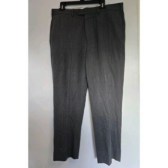 Brooks Brothers Pants 37x30 Madison 100% Wool Grey Flat Front Dress Business - Picture 1 of 9
